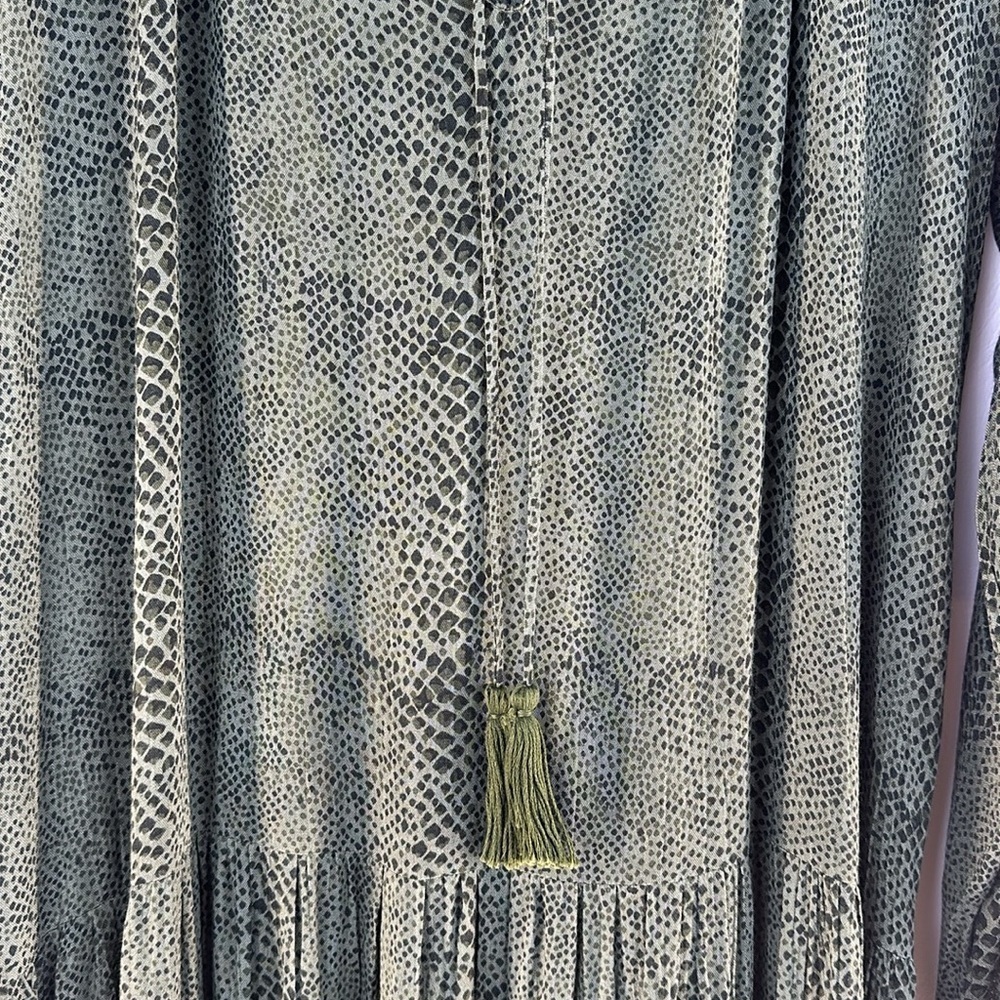 Karyn Seo Snake Print Long Sleeve Tiered Maxi Dress - Picture 7 of 12